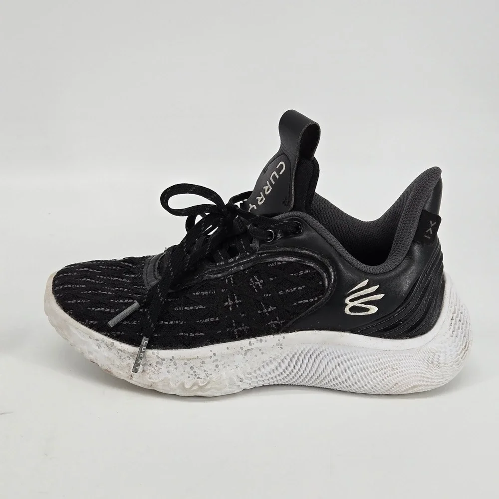 Under Armour Curry Flow 9 Team Black White‎ Youth 3.5 Women 5 Basketball Shoe